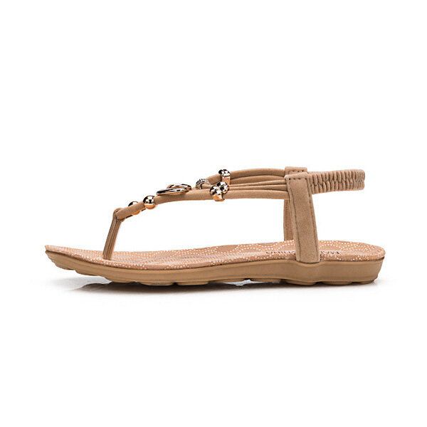 Sandalias De Playa Elegantes De Verano Para Mujer Sandalias De Bohemia Con Correa Chanclas Planas