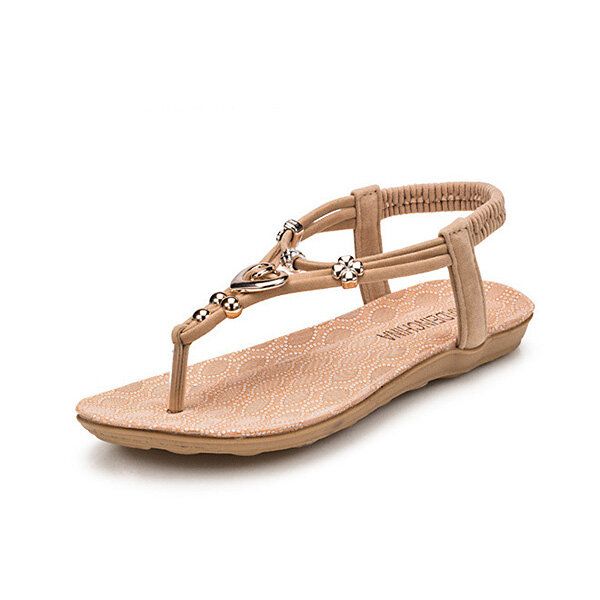 Sandalias De Playa Elegantes De Verano Para Mujer Sandalias De Bohemia Con Correa Chanclas Planas