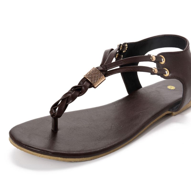 Sandalias De Playa Informales De Metal Suave Para Mujer