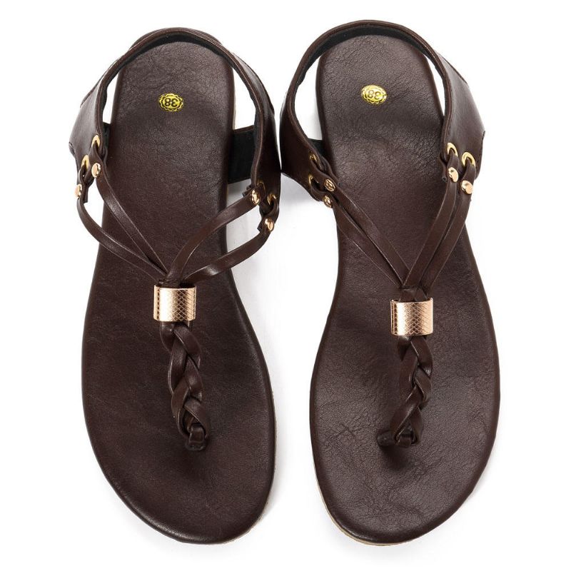 Sandalias De Playa Informales De Metal Suave Para Mujer