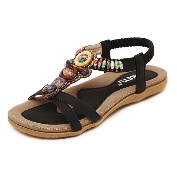 Sandalias De Playa De Ocio De Verano Para Mujer Zapatos Elegantes Con Punta Abierta Sandalias Planas Casuales