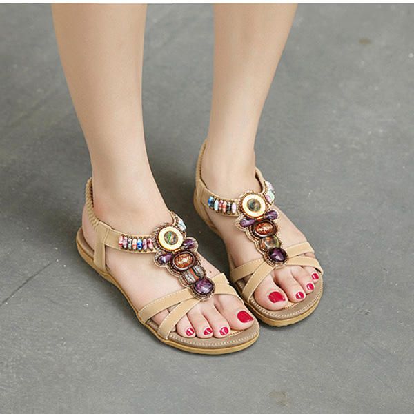 Sandalias De Playa De Ocio De Verano Para Mujer Zapatos Elegantes Con Punta Abierta Sandalias Planas Casuales