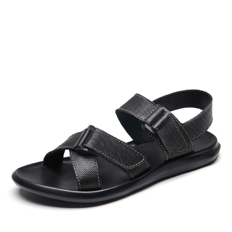 Sandalias De Playa De Piel De Vaca Con Plantilla Suave Informal Clásica Para Hombre