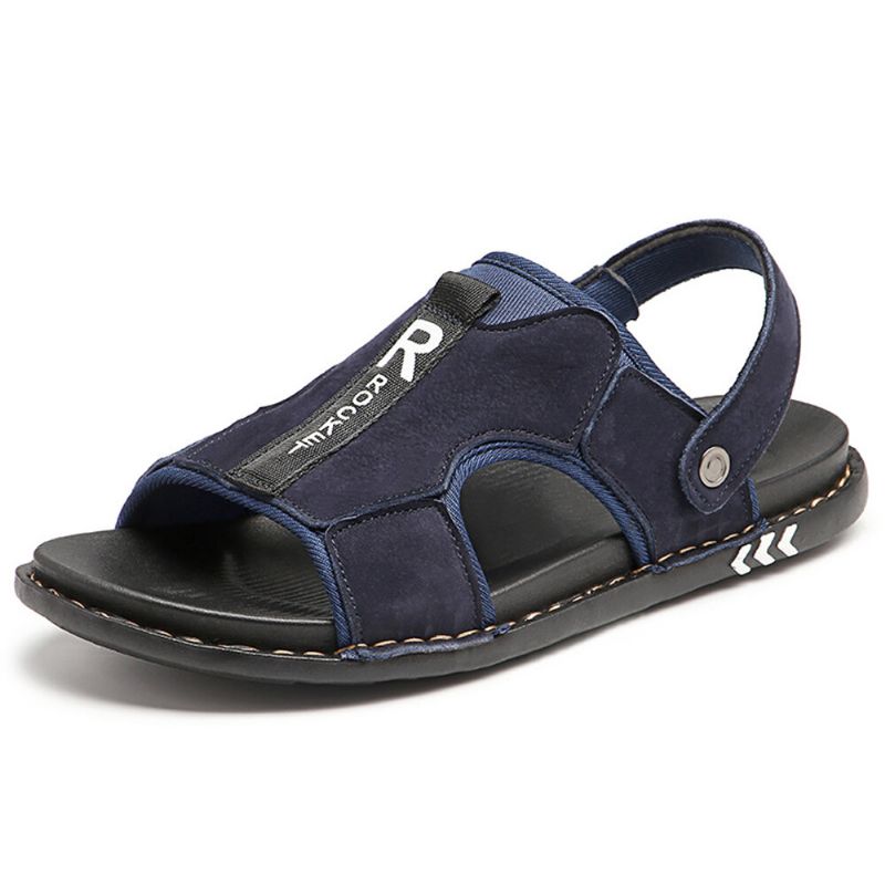 Sandalias De Playa De Suela Suave Informal Antideslizantes De Piel De Vaca Para Hombre