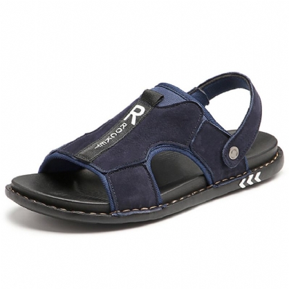 Sandalias De Playa De Suela Suave Informal Antideslizantes De Piel De Vaca Para Hombre