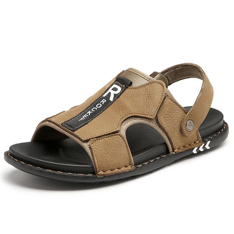 Sandalias De Playa De Suela Suave Informal Antideslizantes De Piel De Vaca Para Hombre