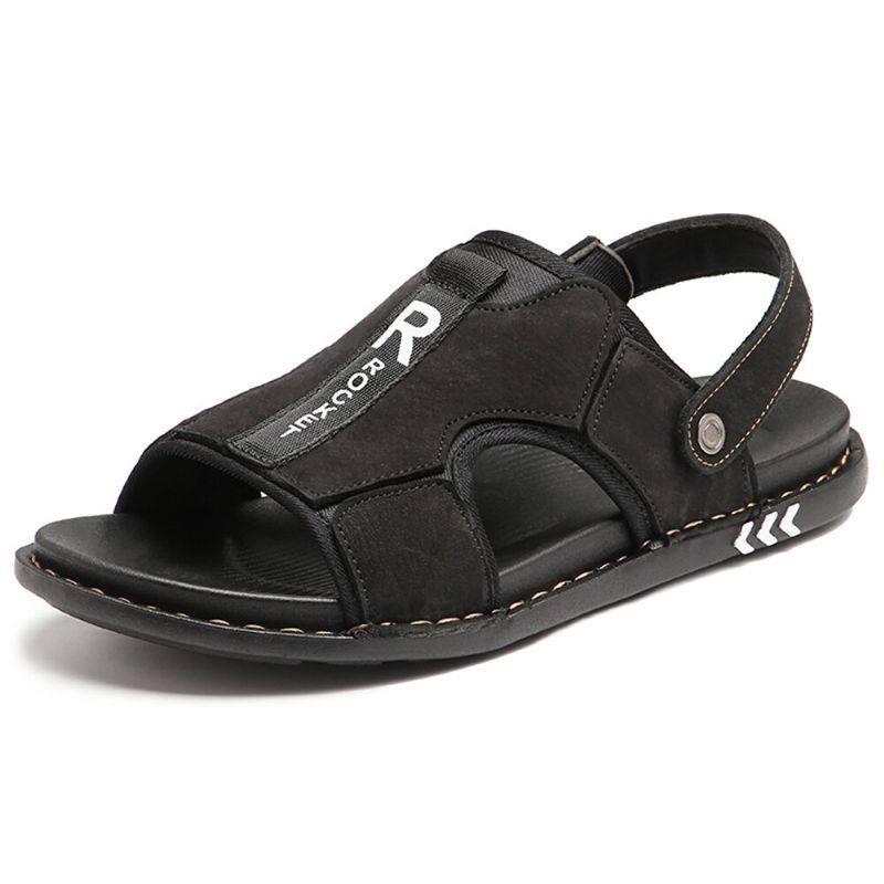 Sandalias De Playa De Suela Suave Informal Antideslizantes De Piel De Vaca Para Hombre