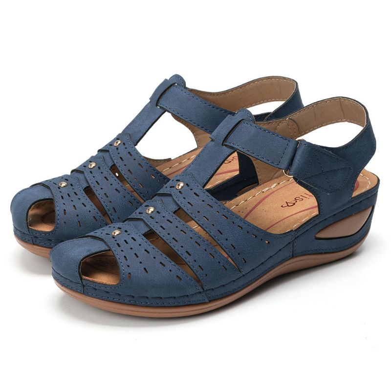 Sandalias Suaves Con Remaches Ligeros Gladiator Hook Loop