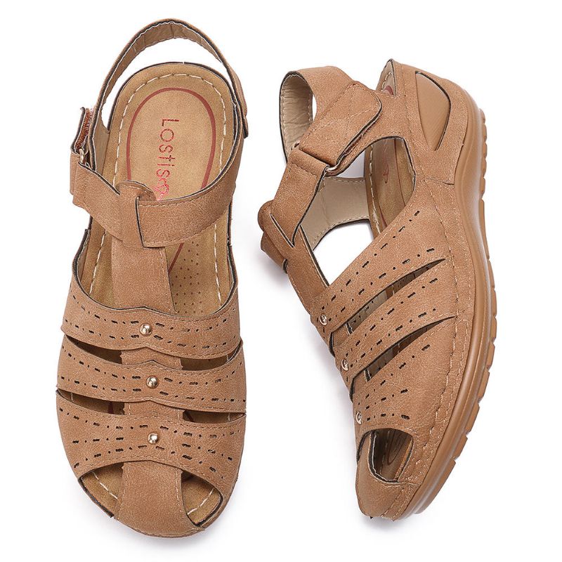 Sandalias Suaves Con Remaches Ligeros Gladiator Hook Loop