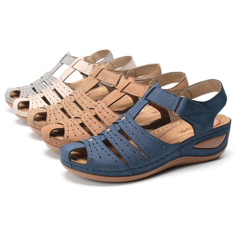 Sandalias Suaves Con Remaches Ligeros Gladiator Hook Loop