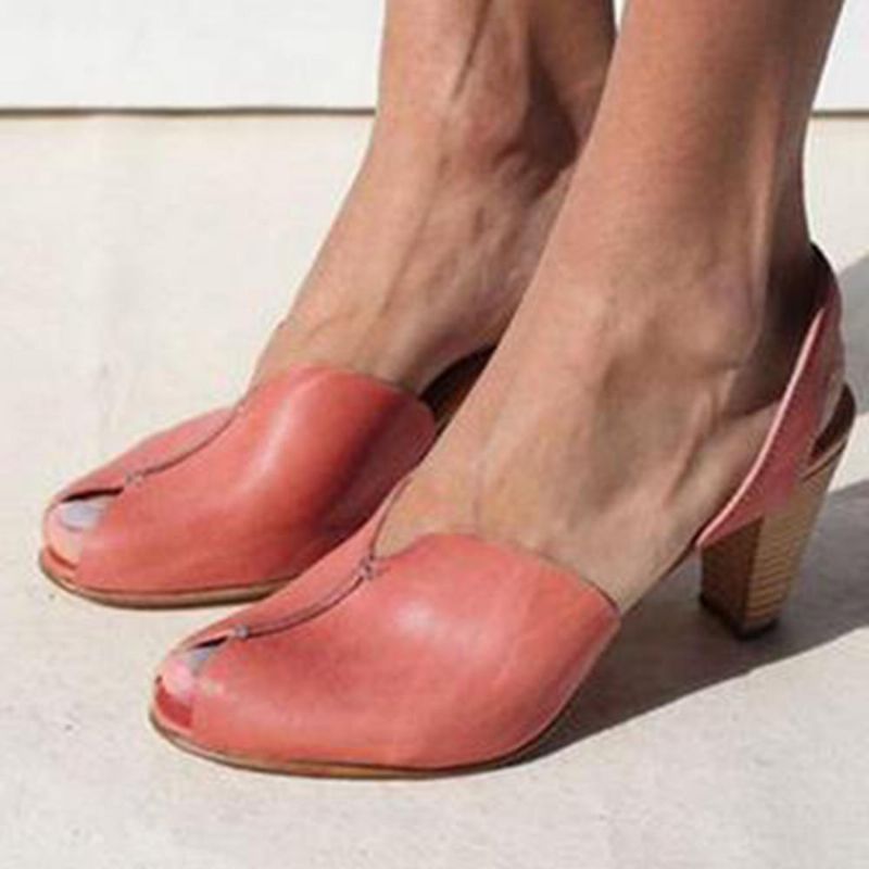 Sandalias De Tacón De Boca De Pez Suave De Moda De Mujer De Gran Tamaño