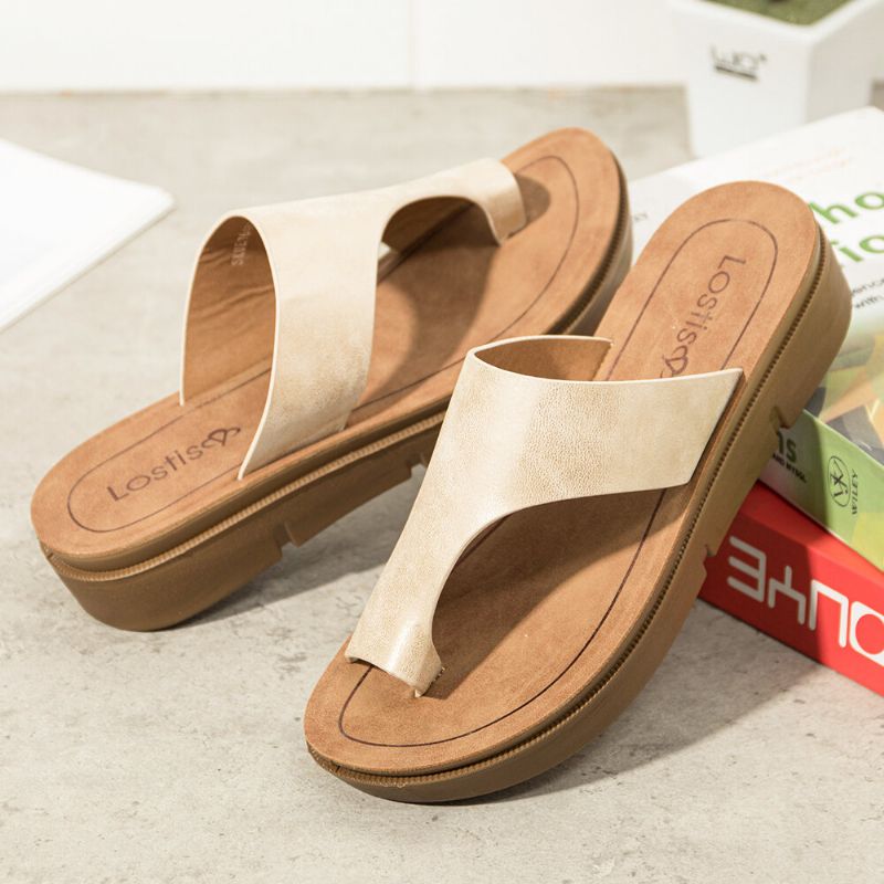 Sandalias De Verano Casuales Con Suela Suave Sin Cordones Para Mujer