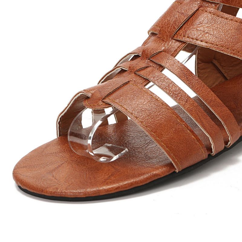 Sandalias De Verano Suaves Con Tiras Romanas Para Mujer