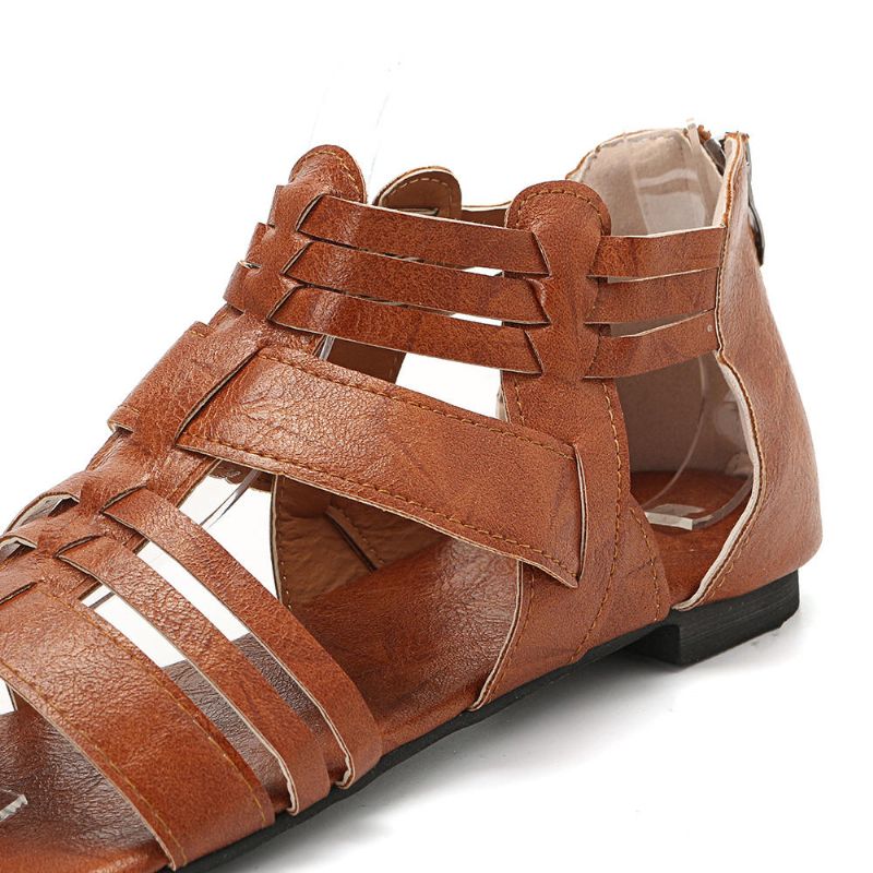 Sandalias De Verano Suaves Con Tiras Romanas Para Mujer