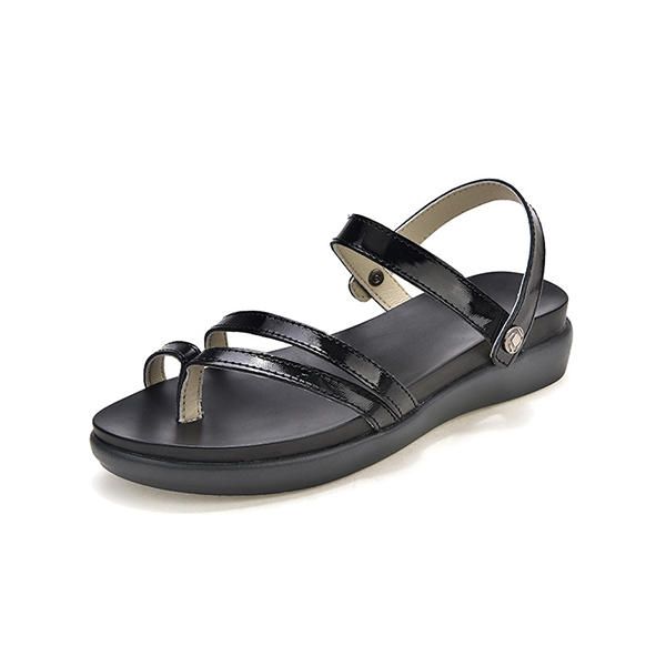 Verano Slingback Cuero Vestido Al Aire Libre Sandalias Casuales De Tacón Plano Con Tachuelas Para Mujer