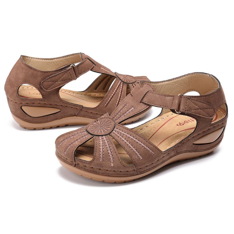 Zapatos De Cuña De Mujer Empalme Sandalias Cómodas Informales