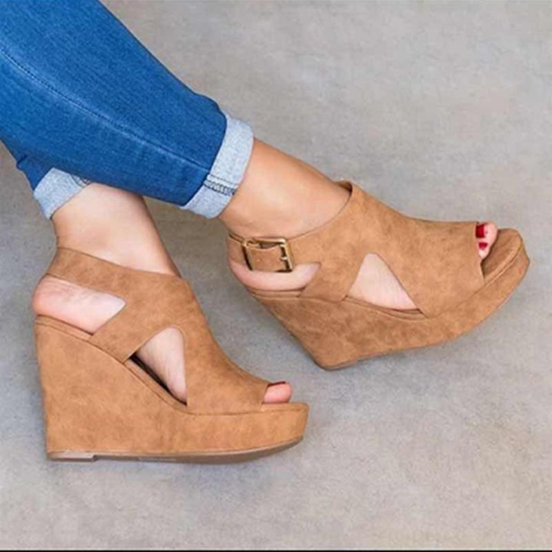 Zapatos De Plataforma De Mujer Sandalias De Tacón De Cuña Sandalias De Píos