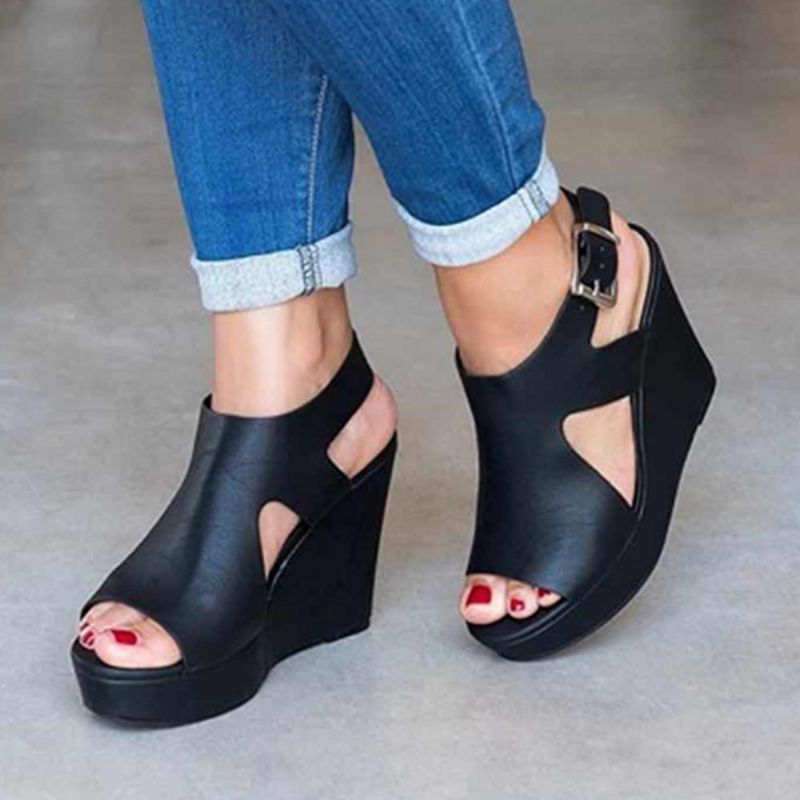 Zapatos De Plataforma De Mujer Sandalias De Tacón De Cuña Sandalias De Píos