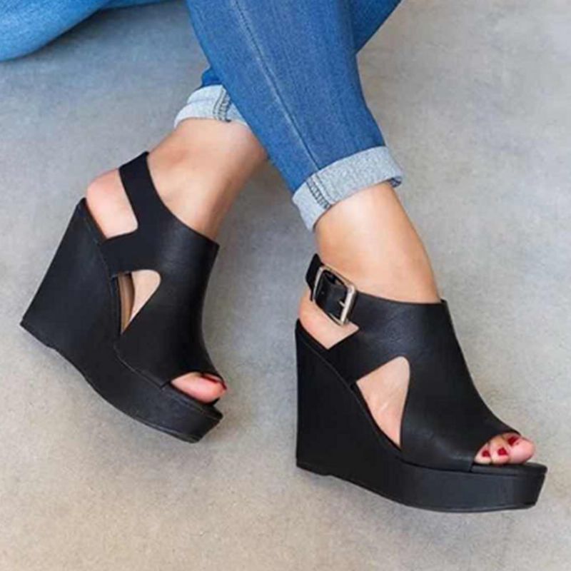 Zapatos De Plataforma De Mujer Sandalias De Tacón De Cuña Sandalias De Píos