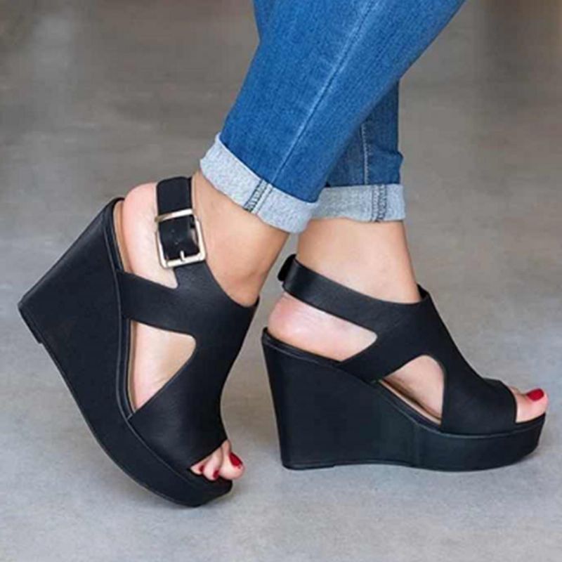 Zapatos De Plataforma De Mujer Sandalias De Tacón De Cuña Sandalias De Píos