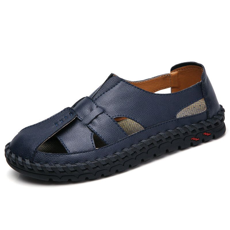 Zapatos De Playa Para Exteriores Ligeros Transpirables Y Casuales De Cuero Para Hombres