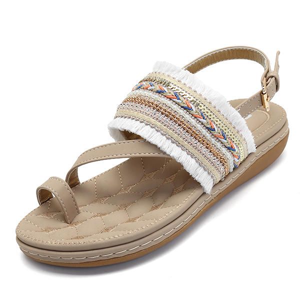 Zapatos De Playa De Verano Sandalias Planas Informales Bohemias Para Mujer