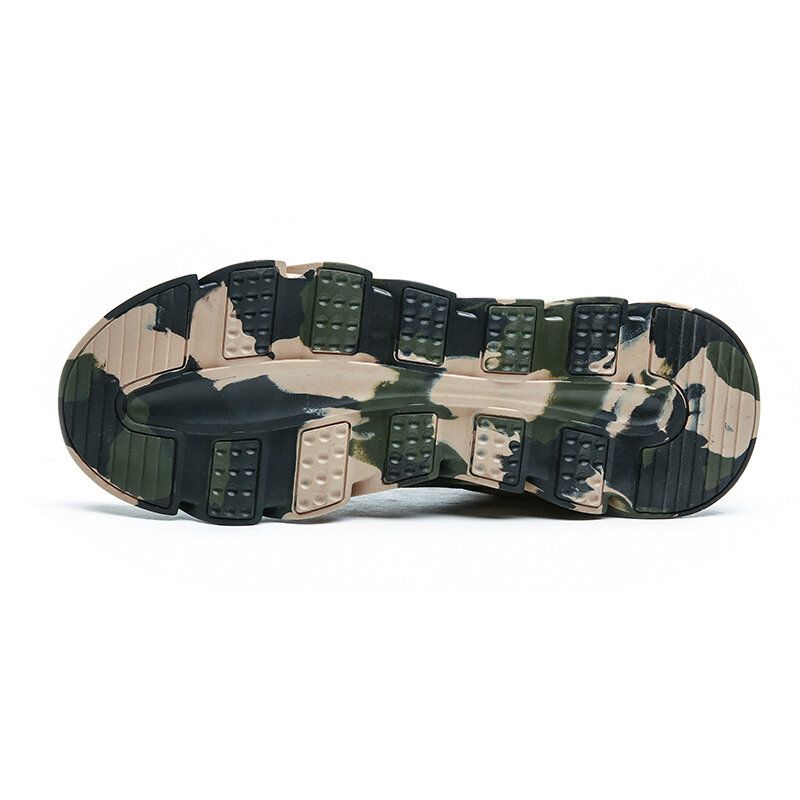 Hombres Camuflaje Tejido De Punto Transpirable Antideslizante Zapatos Para Correr Casuales Suaves