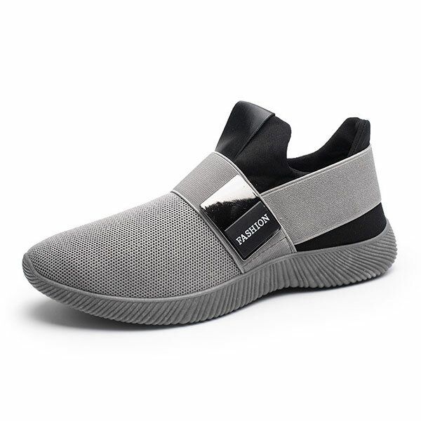 Hombres Casual Tela Elástica Slip On Athletic Sneakers Calzado Deportivo