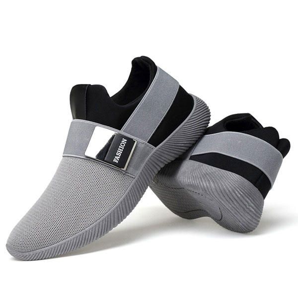 Hombres Casual Tela Elástica Slip On Athletic Sneakers Calzado Deportivo