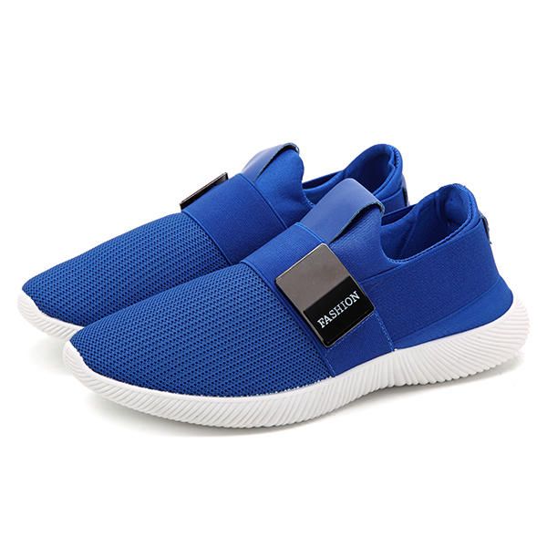 Hombres Casual Tela Elástica Slip On Athletic Sneakers Calzado Deportivo