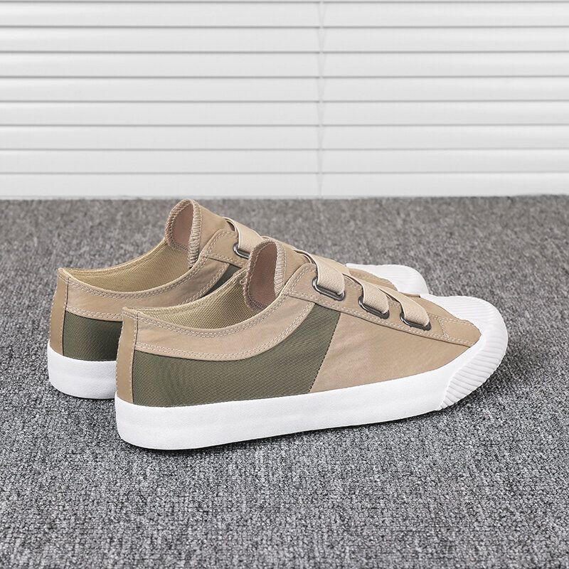 Hombres Colorblock Cómodo Y Transpirable Banda Elástica Slip On Casual Daily Canvas Sneakers