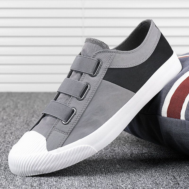 Hombres Colorblock Cómodo Y Transpirable Banda Elástica Slip On Casual Daily Canvas Sneakers