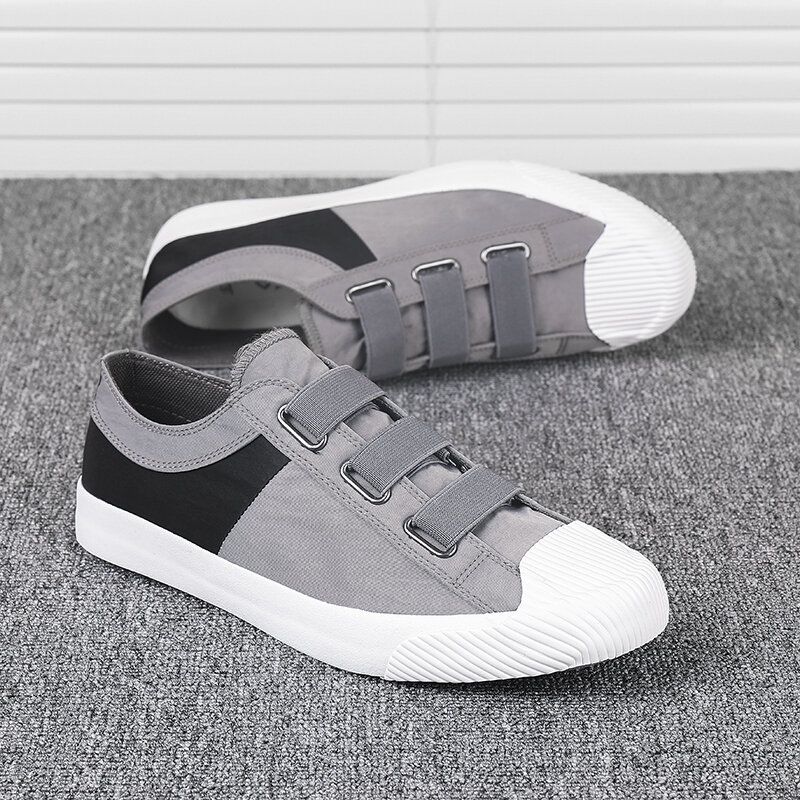 Hombres Colorblock Cómodo Y Transpirable Banda Elástica Slip On Casual Daily Canvas Sneakers