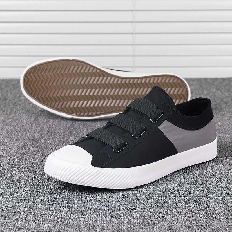 Hombres Colorblock Cómodo Y Transpirable Banda Elástica Slip On Casual Daily Canvas Sneakers