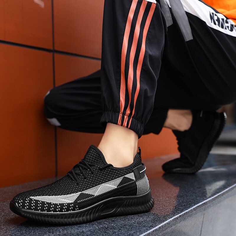 Hombres Cómodas Zapatillas Deportivas Breathbale Con Cordones Para Correr Zapatos Para Caminar