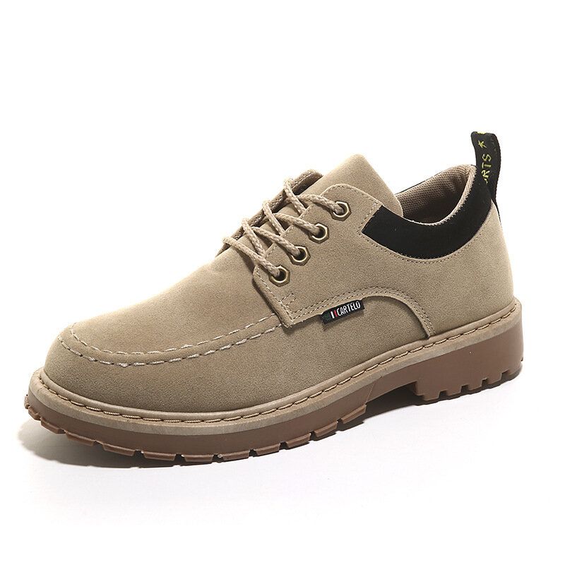 Hombres De Gamuza Sintética Cómoda Punta Redonda Usable Casual Tooling Sneakers