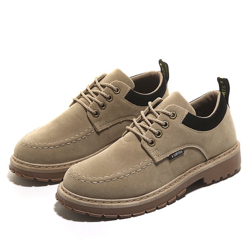 Hombres De Gamuza Sintética Cómoda Punta Redonda Usable Casual Tooling Sneakers