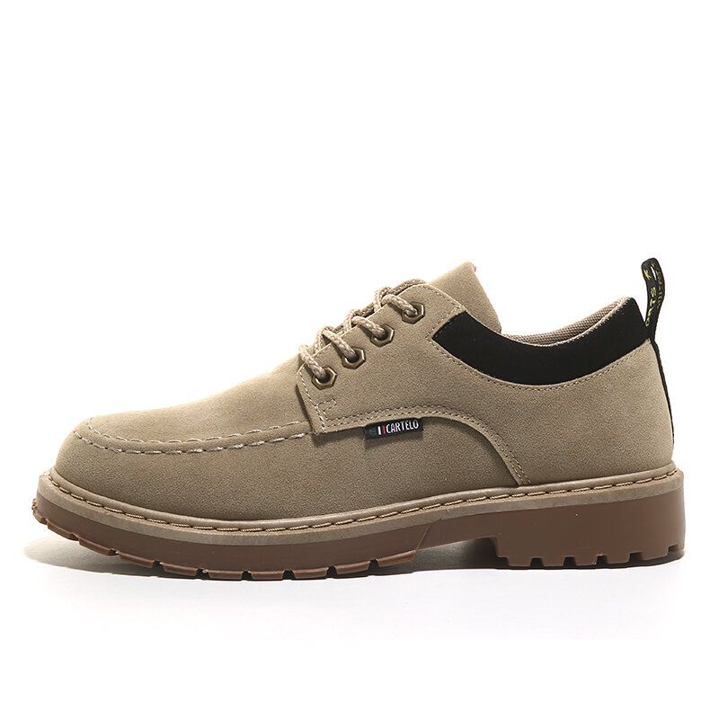 Hombres De Gamuza Sintética Cómoda Punta Redonda Usable Casual Tooling Sneakers