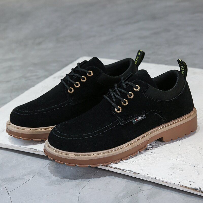 Hombres De Gamuza Sintética Cómoda Punta Redonda Usable Casual Tooling Sneakers