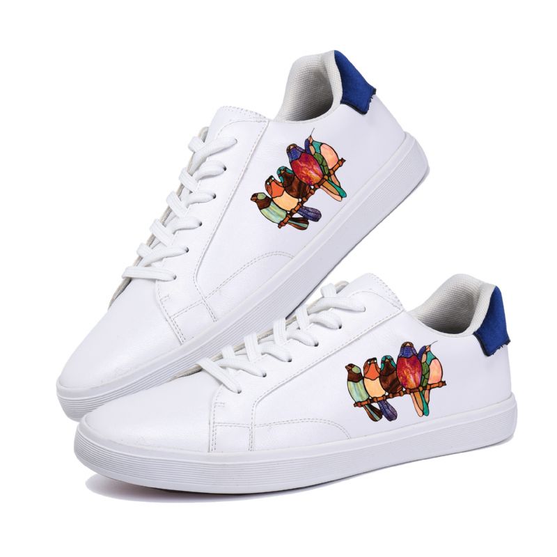 Hombres Multicolor Birds Deciration Cómodas Zapatillas De Corte Con Cordones Y Antideslizantes Para Hombre