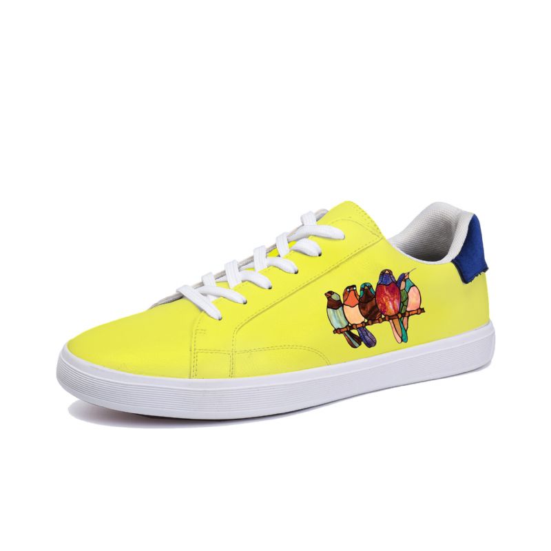 Hombres Multicolor Birds Deciration Cómodas Zapatillas De Corte Con Cordones Y Antideslizantes Para Hombre