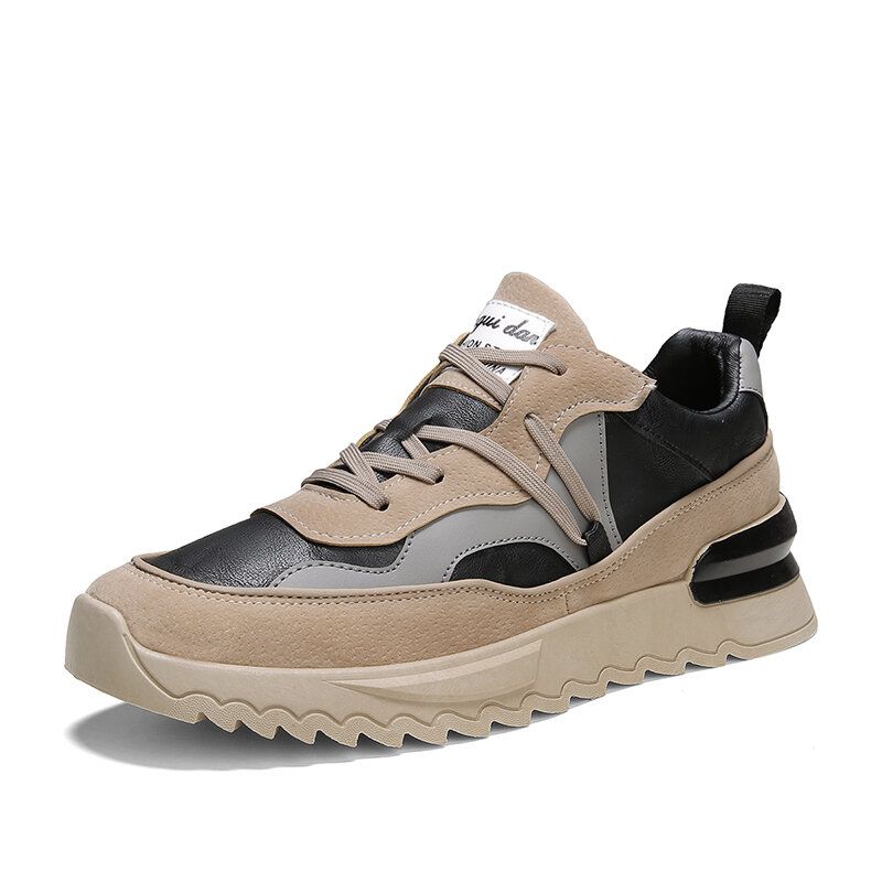 Hombres Stylsih Color Blocking Lace Up Sport Casual Chunky Shoes