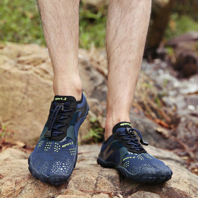 Hombres De Tela Elástica Al Aire Libre Antideslizante Senderismo Zapatillas Para Caminar