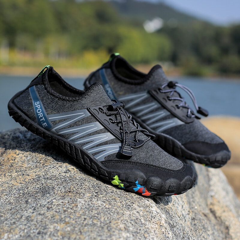 Hombres Zapatillas De Deporte De Agua De Buceo De Playa De Encaje Elástico Antideslizante Al Aire Libre