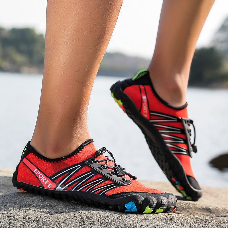 Hombres Zapatillas De Deporte De Agua De Buceo De Playa De Encaje Elástico Antideslizante Al Aire Libre