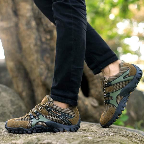 Hombres Zapatos De Senderismo Malla De Gamuza Deporte Al Aire Libre Correr Zapatillas Deportivas