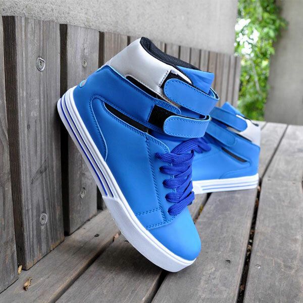 New Men Style British Fashion High Top Transpirable Casual Outdoor Pu Antideslizante Zapatos Deportivos