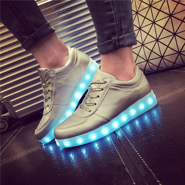 Unisex Usb Led Light Lace Up Luminous Couple Shoes Ropa Deportiva Zapatilla De Deporte Zapatos Casuales