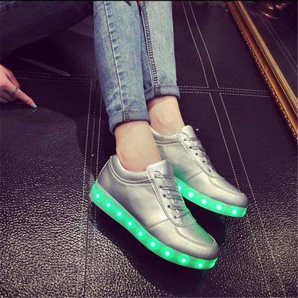 Unisex Usb Led Light Lace Up Luminous Couple Shoes Ropa Deportiva Zapatilla De Deporte Zapatos Casuales