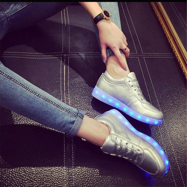 Unisex Usb Led Light Lace Up Luminous Couple Shoes Ropa Deportiva Zapatilla De Deporte Zapatos Casuales